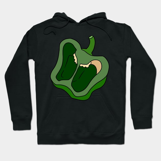 Green Bell Pepper Half Slice Hoodie by saradaboru